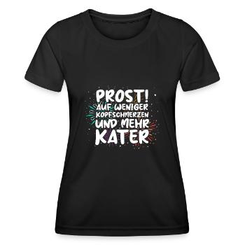 Neujahr Feuerwerk Silvester - Frauen Funktions-T-Shirt - Schwarz - Vorne - AI Model Female 172 light (172cm)