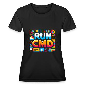 Exécutez Cmd 40 - T-shirt sport Femme - noir - Devant - AI Model Female 172 light (172cm)