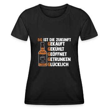 5G ist die Zukunft Whiskey - Frauen Funktions-T-Shirt - Schwarz - Vorne - AI Model Female 172 light (172cm)