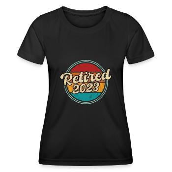 Ruhestand 2023 retro used look rente 23 - Frauen Funktions-T-Shirt - Schwarz - Vorne - AI Model Female 172 light (172cm)