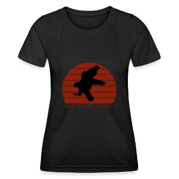 Fauconnerie à queue rouge Cadeau de fauconnerie - T-shirt sport Femme - noir - Devant - AI Model Female 172 light (172cm)