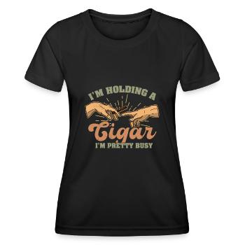 Cigare amateur de cigares cubains - T-shirt sport Femme - noir - Devant - AI Model Female 172 light (172cm)