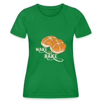 Aufwachen und Backen Backen Liebhaber - Frauen Funktions-T-Shirt - Kelly Green - Vorne - AI Model Female 172 dark (172cm)