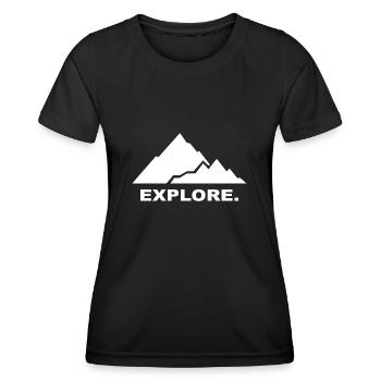 Berg Abenteuer Berge Geschenk - Frauen Funktions-T-Shirt - Schwarz - Vorne - AI Model Female 172 light (172cm)