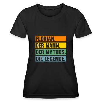 Florian - Frauen Funktions-T-Shirt - Schwarz - Vorne - AI Model Female 172 light (172cm)