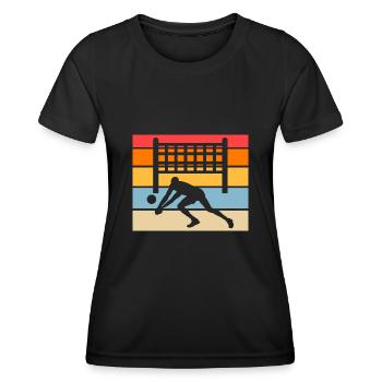 Volleyball Joueur de volleyball Rétro Volleyball - T-shirt sport Femme - noir - Devant - AI Model Female 172 light (172cm)