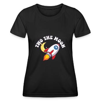 Astronaut Two The Moon Outer Space 2nd Birthday - Frauen Funktions-T-Shirt - Schwarz - Vorne - AI Model Female 172 light (172cm)