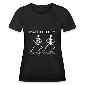 Tanzende Skelette - Radiologendesign - Frauen Funktions-T-Shirt - Schwarz - Vorne - AI Model Female 172 light (172cm)