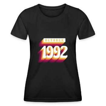 Oktober 1992 - 30. Geburtstag Geschenk. Legende. - Frauen Funktions-T-Shirt - Schwarz - Vorne - AI Model Female 172 light (172cm)