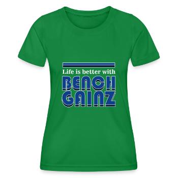 Life With Bench Ganiz Ironic Powerlifting - T-shirt sport Femme - vert - Devant - AI Model Female 172 dark (172cm)