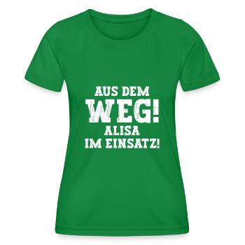 Alisa Lustiger Spruch Vorname Name Alisa - Frauen Funktions-T-Shirt - Kelly Green - Vorne - AI Model Female 172 dark (172cm)