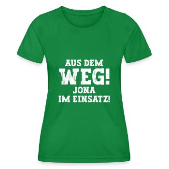 Jona Lustiger Spruch Vorname Name Jona - Frauen Funktions-T-Shirt - Kelly Green - Vorne - AI Model Female 172 dark (172cm)