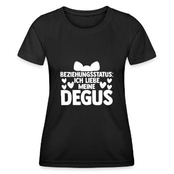 Beziehungsstatus Ich liebe meine Degus - Frauen Funktions-T-Shirt - Schwarz - Vorne - AI Model Female 172 light (172cm)