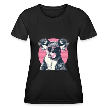 Koala mit Sonnenbrille Bubblegum für einen - Frauen Funktions-T-Shirt - Schwarz - Vorne - AI Model Female 172 light (172cm)
