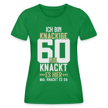 60. GEBURTSTAG 1963 KNACKIGE 60 - Frauen Funktions-T-Shirt - Kelly Green - Vorne - AI Model Female 172 dark (172cm)