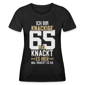 65. GEBURTSTAG 1961 KNACKIGE 65 - Frauen Funktions-T-Shirt - Schwarz - Vorne - AI Model Female 172 light (172cm)