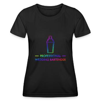 Wedding Bartender Cocktail Long Drink Gift - Women's Functional T-Shirt - black - Front - AI Model Female 172 light (172cm)