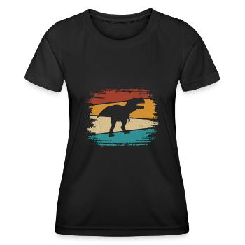 T-Rex - Frauen Funktions-T-Shirt - Schwarz - Vorne - AI Model Female 172 light (172cm)
