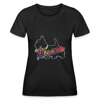 Scottish Terrier Scottish Terrier Mama - Women's Functional T-Shirt - black - Front - AI Model Female 172 light (172cm)