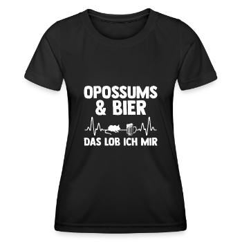 Opossum - Frauen Funktions-T-Shirt - Schwarz - Vorne - AI Model Female 172 light (172cm)