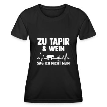 Tapir - Frauen Funktions-T-Shirt - Schwarz - Vorne - AI Model Female 172 light (172cm)