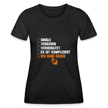 Es ist kompliziert ich habe Degus - Frauen Funktions-T-Shirt - Schwarz - Vorne - AI Model Female 172 light (172cm)