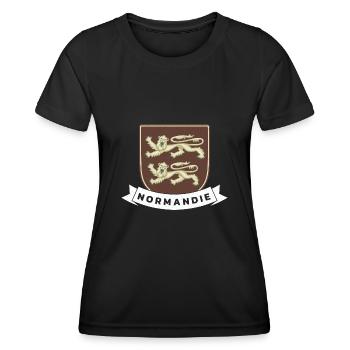 Flagge der Normandie frankreich Reise Tourist Regi - Frauen Funktions-T-Shirt - Schwarz - Vorne - AI Model Female 172 light (172cm)