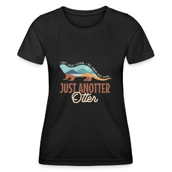 Une loutre, un dicton ironique : animal de la - T-shirt sport Femme - noir - Devant - AI Model Female 172 light (172cm)