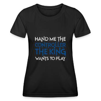 Donnez-moi la manette, le roi veut jouer 3 - T-shirt sport Femme - noir - Devant - AI Model Female 172 light (172cm)