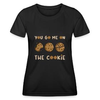 Denglish Cookie Humour drôle Dire - T-shirt sport Femme - noir - Devant - AI Model Female 172 light (172cm)