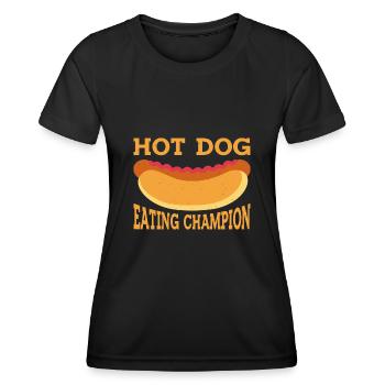 Champion de la consommation de hot-dogs 9 - T-shirt sport Femme - noir - Devant - AI Model Female 172 light (172cm)