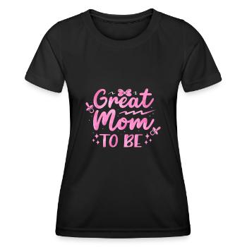 Annonce de bébé sexe révéler bébé fête maman à - T-shirt sport Femme - noir - Devant - AI Model Female 172 light (172cm)