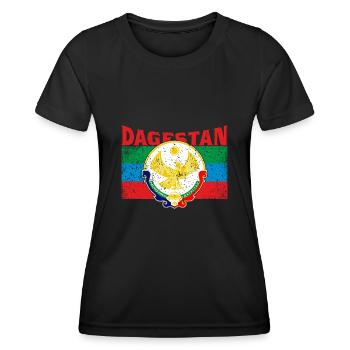 Dagestan Kaukasus Flagge Adler Region Reise - Frauen Funktions-T-Shirt - Schwarz - Vorne - AI Model Female 172 light (172cm)