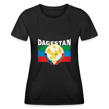 Dagestan Kaukasus Flagge Adler Region Reise - Frauen Funktions-T-Shirt - Schwarz - Vorne - AI Model Female 172 light (172cm)