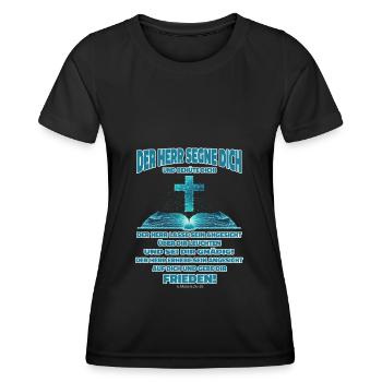 Jesus Christus Segen Der Herr Segne Dich 4.Mose 6 - Frauen Funktions-T-Shirt - Schwarz - Vorne - AI Model Female 172 light (172cm)