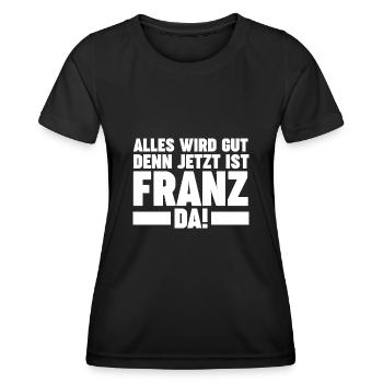 Franz - Frauen Funktions-T-Shirt - Schwarz - Vorne - AI Model Female 172 light (172cm)