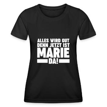 Marie - Frauen Funktions-T-Shirt - Schwarz - Vorne - AI Model Female 172 light (172cm)