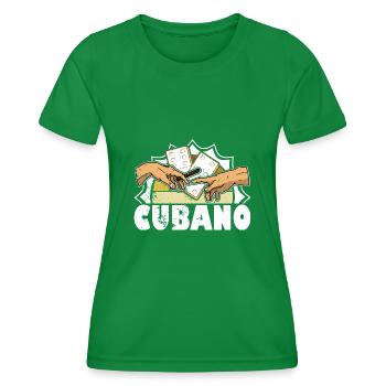 Cubano Cigar Cuban Cigar Tobacco Saying - Women's Functional T-Shirt - kelly green - Front - AI Model Female 172 dark (172cm)