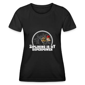 Zipline Saying Gift Zip Lines Mountains - Women's Functional T-Shirt - black - Front - AI Model Female 172 light (172cm)