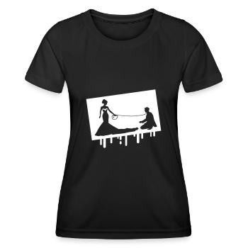 Wedding Bride and groom Linen - Women's Functional T-Shirt - black - Front - AI Model Female 172 light (172cm)