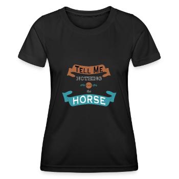 Denglish ne me dit rien du cheval - T-shirt sport Femme - noir - Devant - AI Model Female 172 light (172cm)
