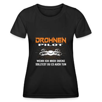 Drohne Drohnen Pilot Quadrocopter Drone Pilot - Frauen Funktions-T-Shirt - Schwarz - Vorne - AI Model Female 172 light (172cm)