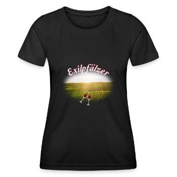 Lustiges Exilpfälzer Pälzer Pfälzer Pfalz Mundart - Frauen Funktions-T-Shirt - Schwarz - Vorne - AI Model Female 172 light (172cm)