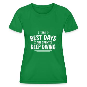 Les meilleurs jours se passent Deep Diving Summer Deep - T-shirt sport Femme - vert - Devant - AI Model Female 172 dark (172cm)
