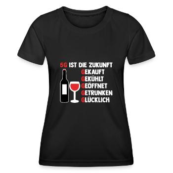 5G ist die Zukunft Wein - Frauen Funktions-T-Shirt - Schwarz - Vorne - AI Model Female 172 light (172cm)