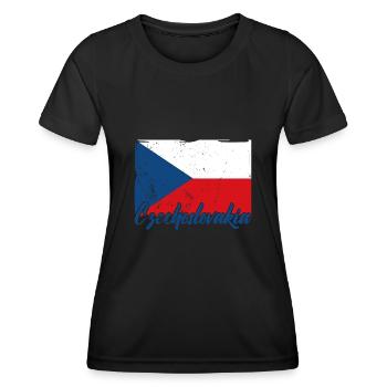 National Patriotisch Tschechien Slowakei Land - Frauen Funktions-T-Shirt - Schwarz - Vorne - AI Model Female 172 light (172cm)