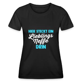 Neffe - Frauen Funktions-T-Shirt - Schwarz - Vorne - AI Model Female 172 light (172cm)