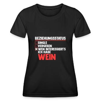 Beziehungsstatus Ich Mit Dir Du Mit Mir Wir Mit We - Frauen Funktions-T-Shirt - Schwarz - Vorne - AI Model Female 172 light (172cm)