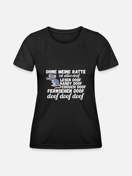 Nagetier Ratte Ratten - Frauen Funktions-T-Shirt - Schwarz