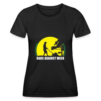 Plant Daddy Dads Against Weed Lawnmower Dad Funny - Frauen Funktions-T-Shirt - Schwarz - Vorne - AI Model Female 172 light (172cm)